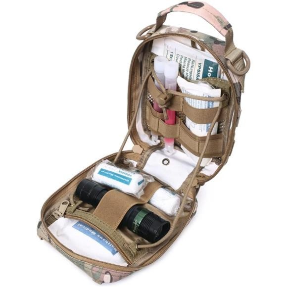 Medical Molle Pouch, Admin Tactical Pouch First Aid Pouch Include USA Flag Patch - Picture 3 of 3